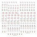Cute cat chore stickers icons, waterproof, removable, workout coffee errands planner journal calander, 104 stickers, Stay Happy, Planner (Matte Vinyl, 6 Sheets)