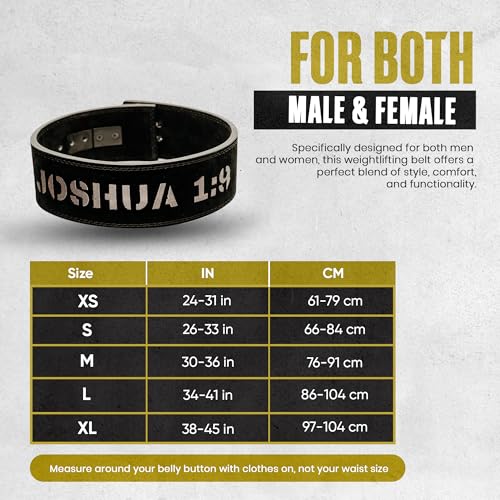 Christian Lever Weight Lifting Belt- 10mm Thick Leather Weightlifting Belt for Men & Women- Durable Leather Weight Belt for Men- High Strength Powerlifting Belt- Squat Belt, Deadlifting Belt | Faith Lever Weight Belt for Men, Secure Steel Lever Buckle, Du