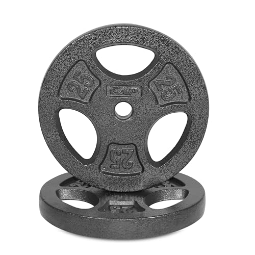 CAP Barbell Standard 1-Inch Grip Weight Plates - color: Black, size: 25 lbs Plate Pack (x2)