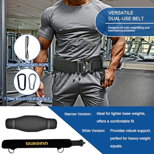 Weight Lifting Belt Gym Fitness with Quick Locking, Dip Belt with rope, Weighted Pull Up Belt for Gym Fitness Powerlifting Squat - color: Black, size: Larger