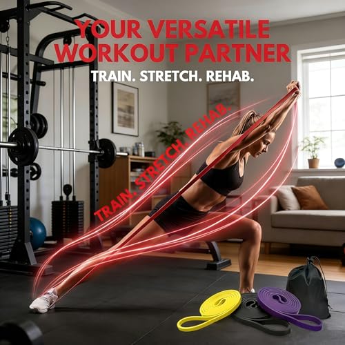 Pull Up Bands, Resistance Bands, Exercise Bands for Full-Body Training, Pull Up Assistance Bands Set for Men & Women, Fitness, Physical Therapy, Stretch Workout Bands at Home, Gym - color: yellow