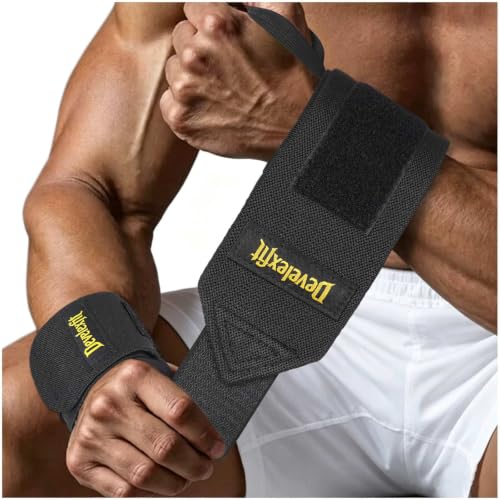 Wrist Wraps for Weightlifting, 20" Professional Wrist Support for Powerlifting, Bench Press, Adjustable Heavy Duty Straps with Thumb Loop for Men Women Gym Workout (2 PCS)
