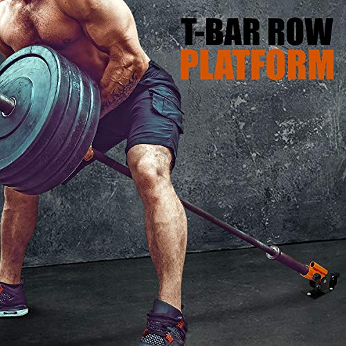 Yes4All Exercise Machine Adjustable T Bar Row Attachment, D Row Handle/Landmine Handle Attachment with Textured Rubber Handles - color: C. Orange - T Bar Row Platform