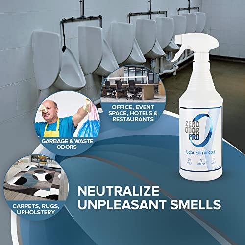 Zero Odor Pro - Commercial Strength Eliminator Odor Neutralizer, Room Deodorizer Odor Eliminator Musty Smell - Strongest Odor Eliminator Trigger Spray, (32-ounce) (Pack of 2) - size: 32 Fl Oz (Pack of 2)