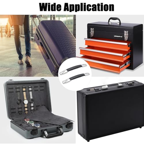 2 Pcs Luggage Handle Replacement, 23cm Black Long Strap Grip, Heavy Duty Suitcase Strap Spare Carrying for Travel Case Repair