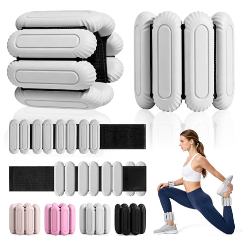 Wrist Weights for Women & Men, 2lb Silicone Wrist Ankle Weights for Pilates, Yoga, Running and Strength Training Comfortable Weighted Bracelet Arm Leg Weights for Fitness, Walking, Gym - color: Grey