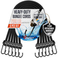 Long Bungee Cords Heavy Duty Outdoor - 6 Pieces Set of Large Bungee Cords with Hooks 60 Inch - 5 ft Black Bungie Chords - size: 6x60" - 6 Piece 5 ft