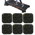 PRETYZOOM 6 Pcs High-Density Rubber Shock Absorbing Treadmill Mats, Non-Slip Vibration Damping Pads for Floor Protection and Soundproofing, Exercise Equipment Pads for Home Gym Use