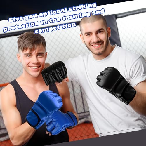 3 Pairs Boxing Gloves Half Mitts for Adult Kickboxing Fingerless Gloves Training MMA Muay Thai, 3 Colors