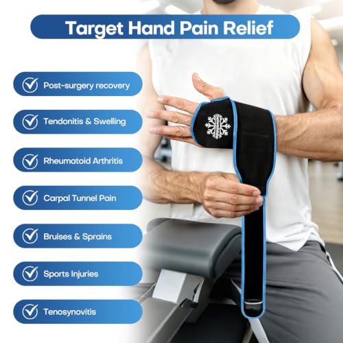 Wrist Ice Pack Wrap for Discomfort Reducing, Gel Ice Packs for Injuries Reusable for Wrist Pain, Hot & Cold Compress, Extended Coverage, Enhancing Comfort and Soothing Fatigue (Black) - color: Black
