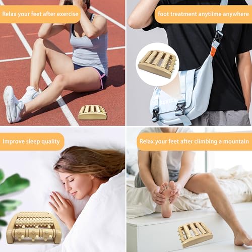 Foot Massager Roller (One Foot). Plantar Fasciitis & Pain Relief. Shiatsu & Acupressure Reflexology Tool, Myofascial Release, Trigger Point Acupuncture. (5.55x4.57x1.77 inch) - size: 5.55x4.57x1.77 Inch