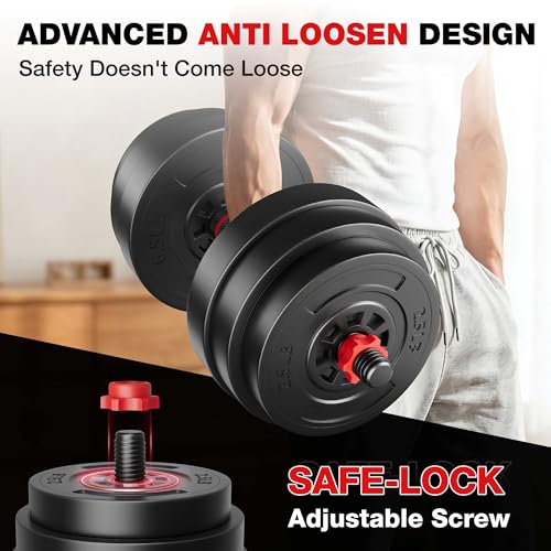 AD01 Adjustable Dumbbells Set, 30/45/70/92LBS Free Weight Set, 5 in 1 Weight Set Used as Kettlebells, Barbell, Push up Stand, Exercise Fitness for Home Gym Suitable Men/Women - size: 45LB(22.5LB Pair)