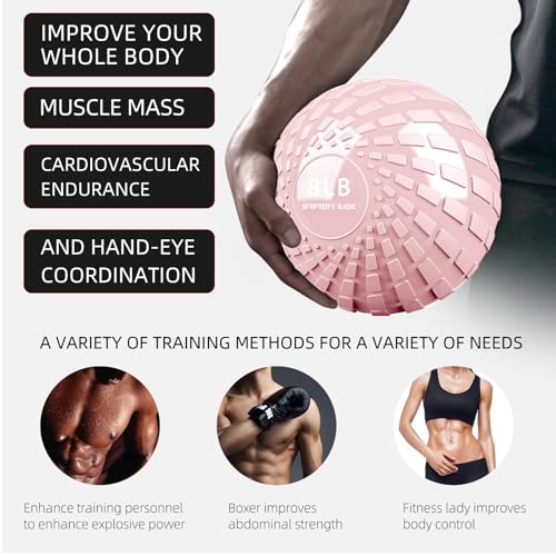Medicine Ball 8, 10 lbs Slam Ball Weighted Balls for Exercise Strength and Crossfit Workout - color: Dynamic Pink, size: 8 LB