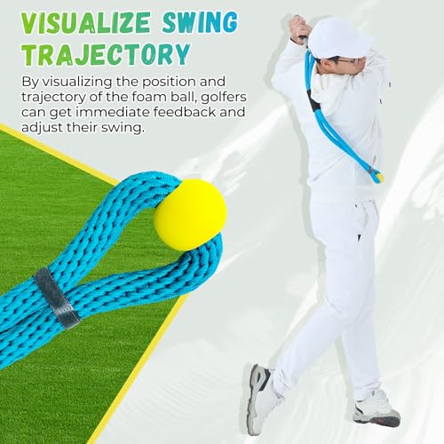 Golf Rope Swing Trainer, Professional Golf Swing Rope Training Aid to Improve Speed, Tempo, Rhythm, Flexibility and Strength, Golf Warm-Up Practice Equipment for Golfers of All Levels - color: Blue-A