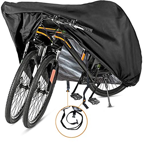 Szblnsm Bike Cover for 1, 2 or 3 Bikes Outdoor Waterproof Bicycle Covers 420D Heavy Duty Ripstop Material Offers Constant Protection for All Types of Bicycles All Through The 4 Seasons - size: XXL for 3 Bikes