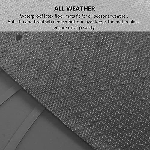 Fit 2006-2011 Honda Civic Coupe & Sedan Floor Mat IKON Style Gray/Grey | IKON MOTORSPORTS, All Weather Easy Clean Interior Car Carpets Full Set 3 Pieces Latex - color: Gray