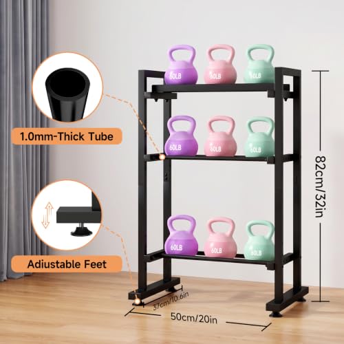SYQ 3 Tier Dumbble Rack - 550LB Capacity Adjustable Dumbbell Storage Rack Space-Saving Home Gym Weight Rack For Dumbbells And Kettlebells