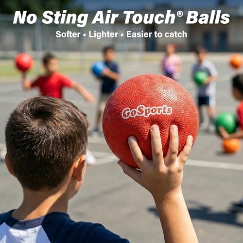 GoSports Inflatable Dodgeballs - Choose 5 Inch or 7 Inch No Sting Balls - Set of 6 Includes Ball Pump & Mesh Bag - color: 5" Balls 6 Pack - Multicolor