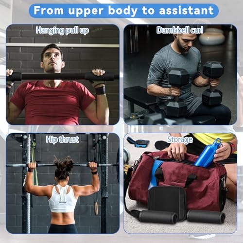 Yardwe 3pcs Detachable Anti-Slip Pull-up Handle Grip Sleeves Protective Pads for Doorway Horizontal Bars Dumbbells Barbells, Black - color: Black