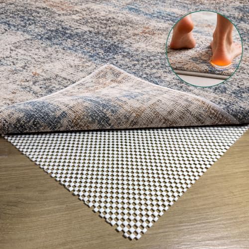 Non Slip Rug Pad Gripper 2 x 10 Feet Extra Thick Carpet Pads, Anti Carpet Rug Mats for Area Rugs and Hardwood Floors, Keep Area Rugs Safe and in Place - size: 2' x 10'
