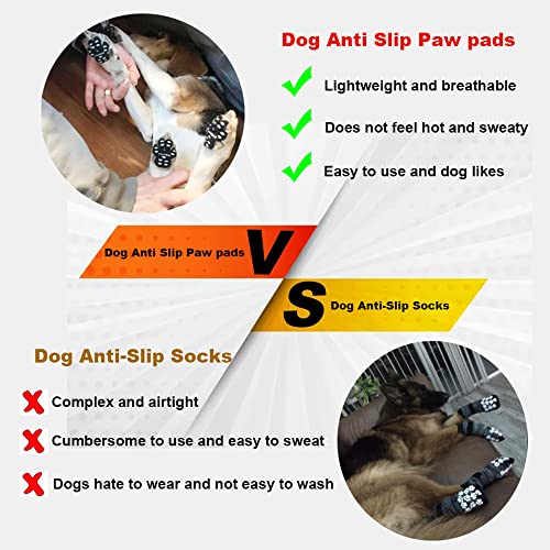 VALFRID Dog Paw Protector Anti-Slip Grips to Keeps Dogs from Slipping On Hardwood Floors,Disposable Self Adhesive Resistant Dog Shoes Booties Socks Replacement M 24 Pieces - size: M (1.8" x1.52",11-20 lbs)