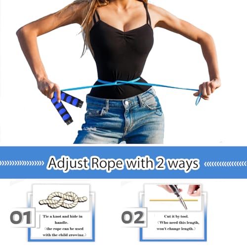 Jump Rope, Jump Ropes for Kids, 2 Pack Kids Jump Rope Lightweight &Adjustable &Durable jumping rope for Fitness-Speed Jump Rope for Women Men Youth, Foam Grips Handles for, Workout - color: Blue+Yellow