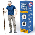 Handmade Wooden Walking Cane for Men Women Seniors with Genuine Leather Wrist Strap for Hiking, Walking and Outdoor Trekking - Made in USA - size: 55" - Large Adult, style: The Woodsmen