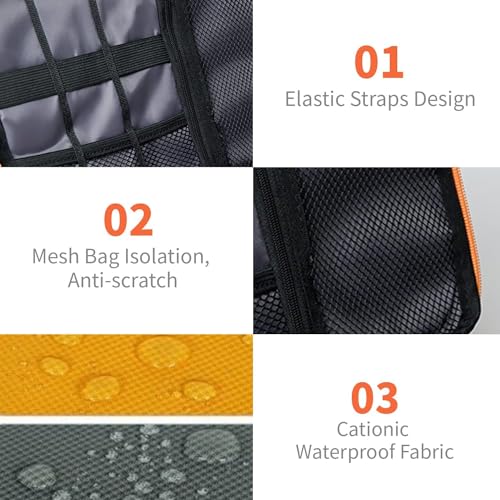 Lcsmaokin Electronics Travel Organizer,Portable Waterproof Electronic Travel Storage Bag for Small Charging Cord Storage,Charger,SD Card etc,for Travel,Business-Purple Black - color: B-Purple-Black, size: Single Layer