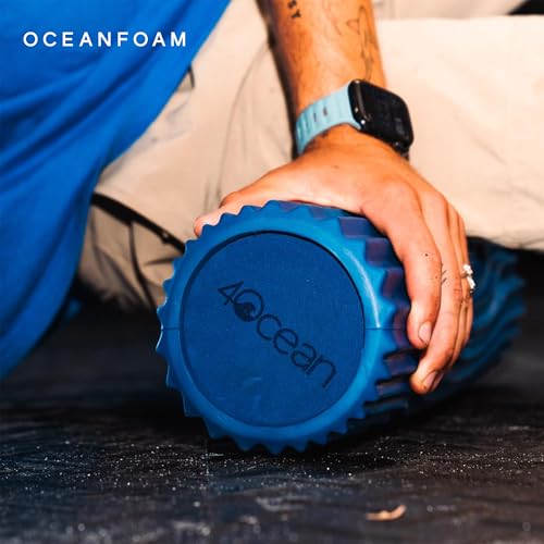 Oceanfoam x 4ocean Roller (Royal Blue) – Limited Edition Muscle Roller for Back Pain & Yoga - High Density Foam for Physical Therapy - Textured for Deep Tissue Massage - size: Full Size (20" x 5")