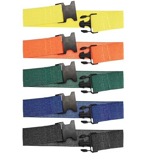 Tribe Lifting Fabric Resistance Bands for Working Out - 5 Exercise Bands Set for Legs and Glutes - Booty Bands for Women and Men - Thick Cloth Workout Bands for Physical Therapy, Hip Training - color: Multicolor Buckle