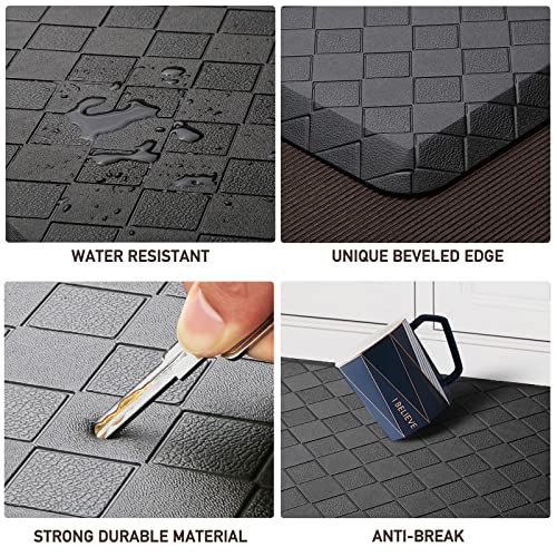 HappyTrends Kitchen Mat Cushioned Anti-Fatigue Kitchen Rug,17.3"x39",Thick Waterproof Non-Slip Kitchen Mats and Rugs Heavy Duty Ergonomic Comfort Rug for Kitchen,Floor,Office,Sink,Laundry,Black - color: Black, size: 39"L x 17.3"W x 0.5"Th
