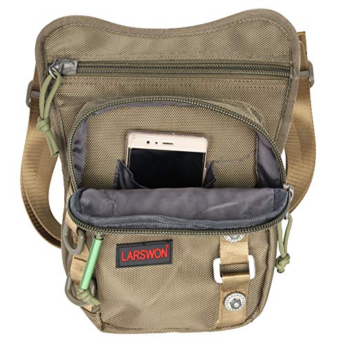 Thigh Pack, Larswon Leg Bag Thigh Pouch Bag Tactical Waist Bag Motorcycle Bag Waterproof - color: A- Army Green, size: Medium