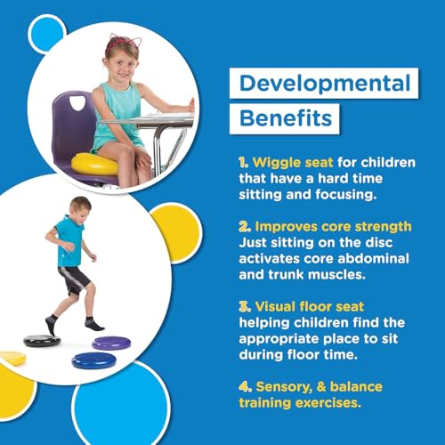 2 Pack Wobble Cushion Balance Disc - Wiggle Seat & Balance Pad for Exercise, Physical Therapy, Sensory Kids - Stability Disc, Dog Balance Disc - color: Blue