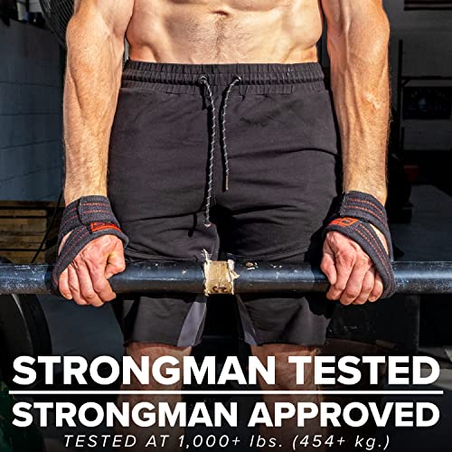SERIOUS STEEL FITNESS Red Figure 8 Lifting Straps | Deadlift & Strongman Axle Straps - 3 Sizes - color: Black, size: (70 CM - 7.25" Wrist or More)