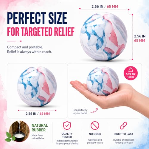 FITZELAR Massage Lacrosse Balls for Myofascial Release, Quality Certification, Massage Deep Tissue for Back and Shoulder, Trigger Point Therapy, Muscle Knots, Relieving Muscle Pain (2Pink) - color: 2pink