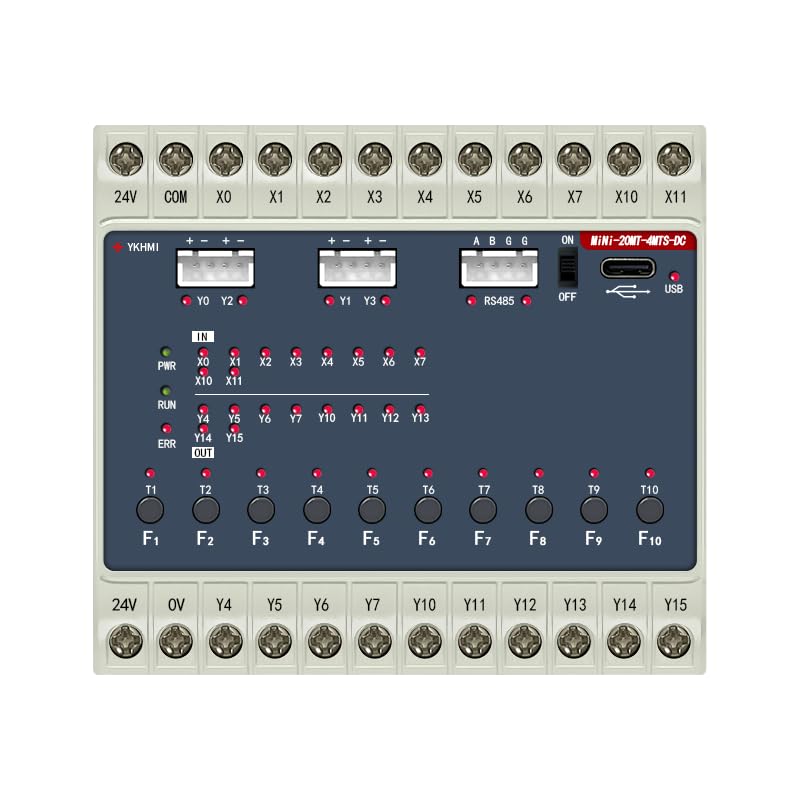 DC 24V Control Small PLC FX1S-20MT Programmable Logic Controller With 10 Input 10 Transistor Output, 2 High-Speed Pulse 100KHz For Encoder Sevor and Stepper, 1 Channel RS485 (Mini-20MT-4MTS-DC) - color: Mini-20MT-4MTS
