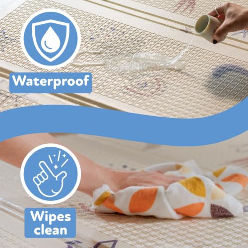 Nuby Reversible Baby Floor Mat, 77" x 58" - Foldable and Lightweight Baby Play Mat for Floor - Easy Storage and Travel - Safari - style: Safari