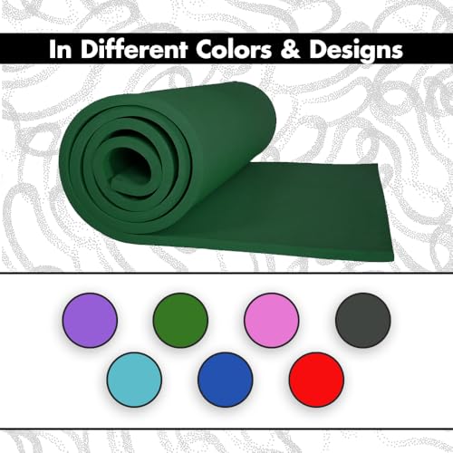 Thick Yoga Mat for Exercise & Pilates – Non Slip Yoga Mats with Strap, Extra Wide Gym Matt for Home, Lightweight & Durable Pilates Mat for Studio Fitness - color: DARK GREEN