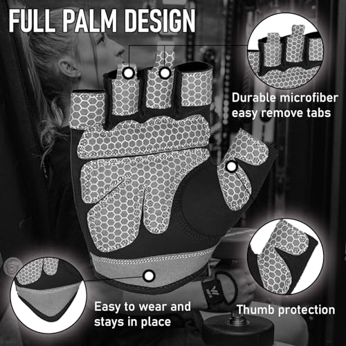 WESTWOOD FOX Weight Lifting Gloves for Men Women Gym Gloves with Wrist Wrap Support for Workout Training Exercise Fitness Hanging, Pull ups for Dumbbell, Cycling - color: Blacks, size: Medium