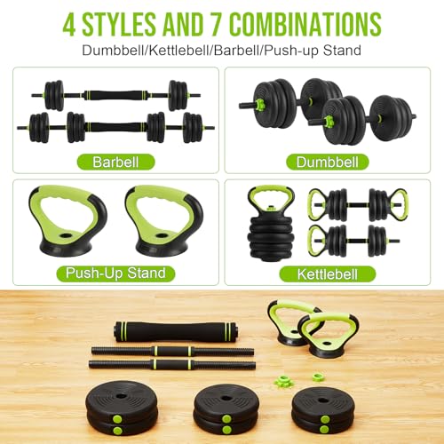 Adjustable Dumbbell Set, Adjustable Weights 30/44 /66/88 LBS Free Weight Set for Home Gym - size: 44 LB-Round