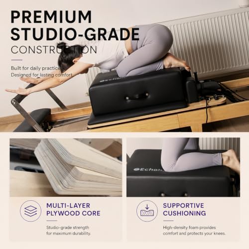 Pilates Sitting Box for Pilates Reformer by EchoMe, Box Pilates Reformer for Home Gym,Professional Studio Use,and Strength Exercises,Pilates Reformer Accessory for Pilates Exercises