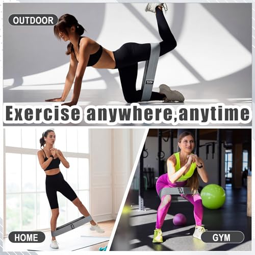 Seenelling 36 Pcs Fabric Resistance Bands for Working Out Non Slip Stretch Exercise Bands Bulk for Women Men Home Gym, Pilates, Yoga, Booty, Leg Training - color: Gray, style: Heavy Resistance