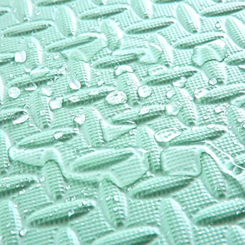 Foam Play Mat for Baby, 0.4 Inch Thicked Interlocking Floor Mats with Solid Colors, Squares Non-Toxic Baby Play Mat, EVA Foam Puzzle Floor Mats for Toddlers, 16 Tiles(White/Pink/Bean Green) - color: White/Pink/Bean Green, size: 16 Pcs/47.2*47.2