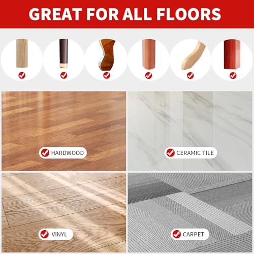 Ezprotekt Non Slip Furniture Pads, 12 Pcs 2" Anti Slip Rubber Caster Cups, Anti Skid Furniture Coasters for Hardwood Floors, No Slide Furniture Gripper, Furniture Stoppers to Prevent Sliding (Brown) - color: Brown