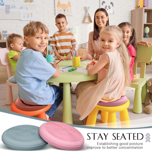 Libima 8 Pcs Wiggle Seat Inflated Wobble Cushion Sensory Seat Flexible Balance Board Balance Disc for Kids Men Women Physical Exercise Improving Posture Home Office Classroom - color: Multiple Color