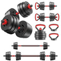 Fitvids Adjustable Dumbbell Set, 40/60LBS Free Weight Set, Multi-Functional Portable Changeable Dumbbell Barbell Kettlebell Set for Home, Multiple Style - size: 60LBS Set, 4in1
