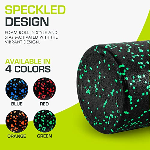 ProsourceFit High Density Foam Rollers 18 - inches long, Firm Full Body Athletic Massage Tool for Back Stretching, Yoga, Pilates, Post Workout Muscle Recuperation, Black/Green - color: Black/Green, size: 18"H x 6"D