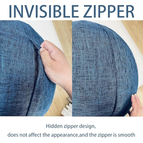 Protective Cover for Fitness Balls | Air Plug Included, Exercise Ball, For Pregnancy Ball Chair Yoga Ball, No Yoga Ball Included Washable Linen Ball Cover - color: Brown, size: 55CM