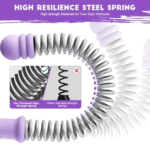 Adjustable Weights Cordless Battle Ropes,Portable Ropeless Battle Ropes for Home Gym with Storage Bag, Weighted Exercise Equipment for Low-Impact Workout, Strength & HIIT, for Men & Women - color: purple