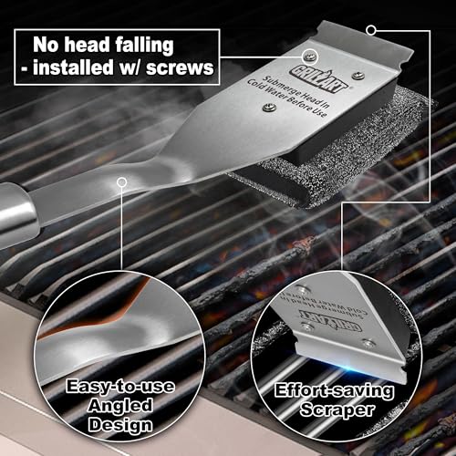 GRILLART Grill Brush Bristle Free Replacement Head - 2PCS - color: Bristle Free Replacement Heads